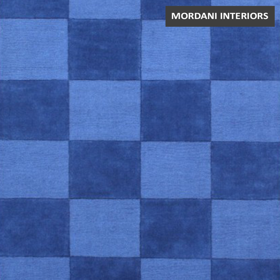  005 A Elegant Modern Blue Checks Area Rug